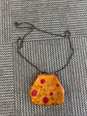 Isabella Fiore Rose Embossed Snap Top Small Bag/Clutch